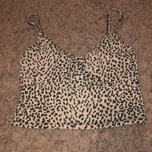 cheetah cropped tank